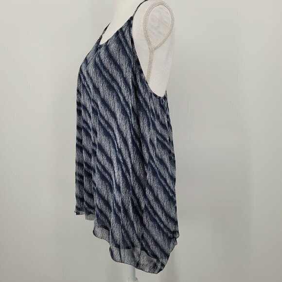 Lucky Brand Navy Blue Stripe Woven Keyhole Tank Top - Picture 4 of 10